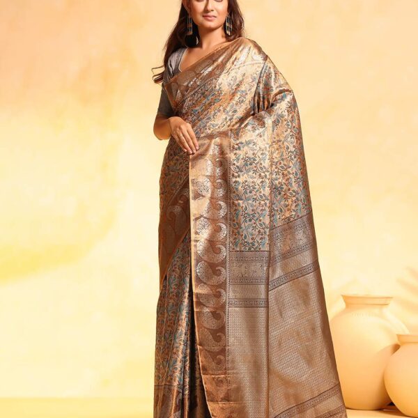 Women Zari Woven Saree with Tassels